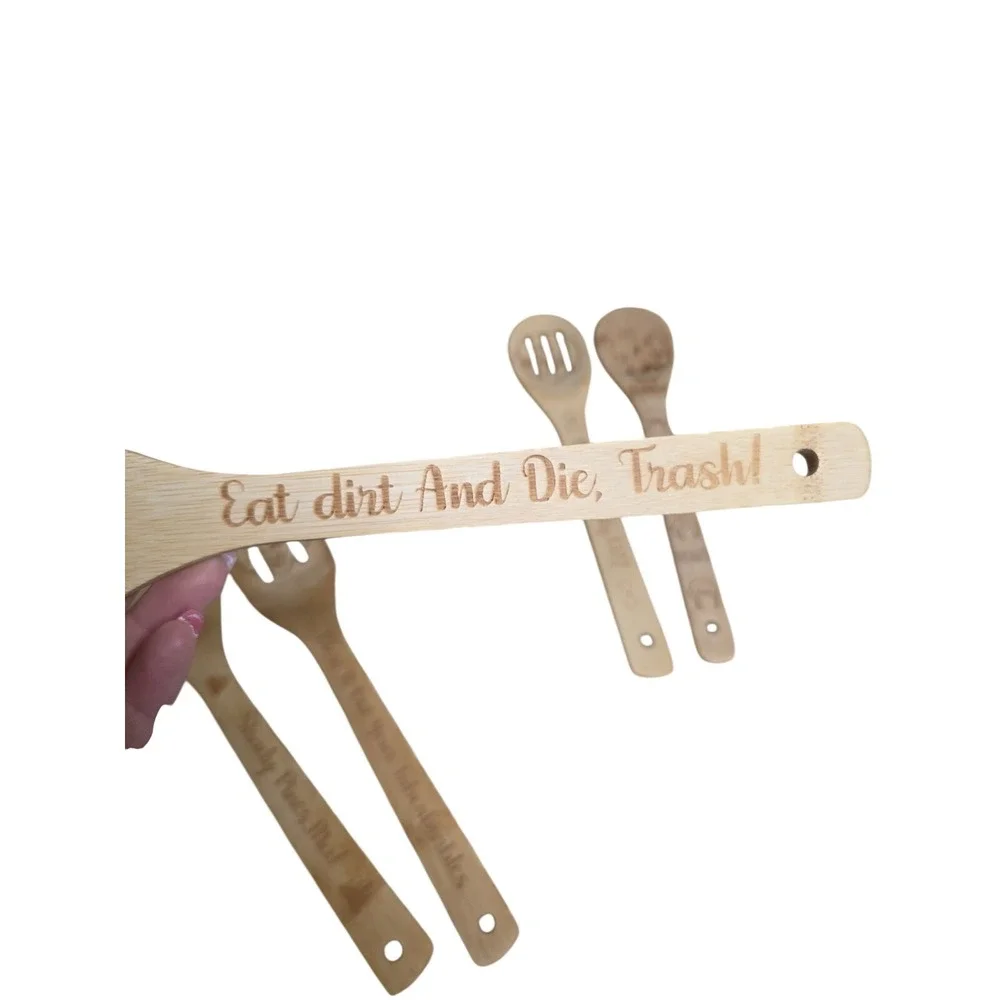 Golden Girls‎ Bamboo Kitchen Cooking Spoon Set 6 Utensils